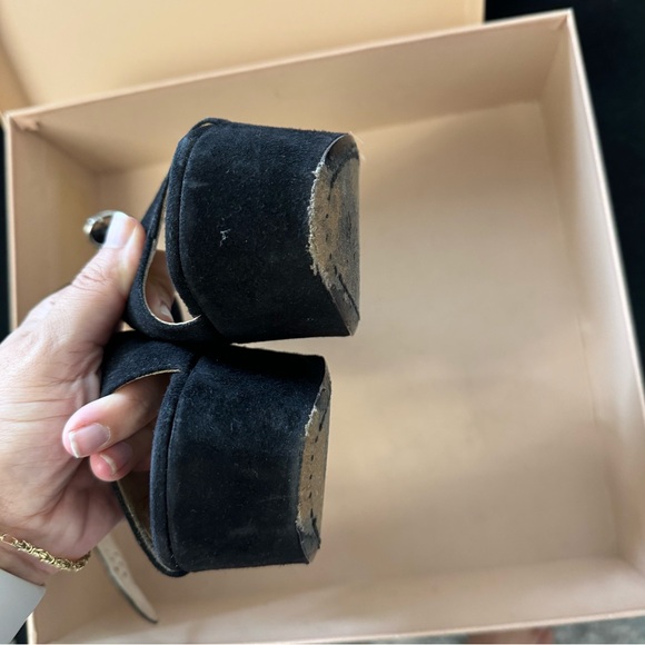 Prada Low Platform Wedge Sandals - Suede - Picture 3 of 7